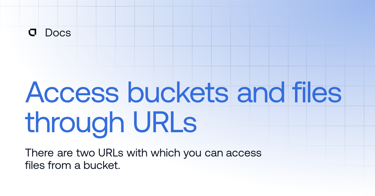 Access buckets and files through URLs | Products | Docs