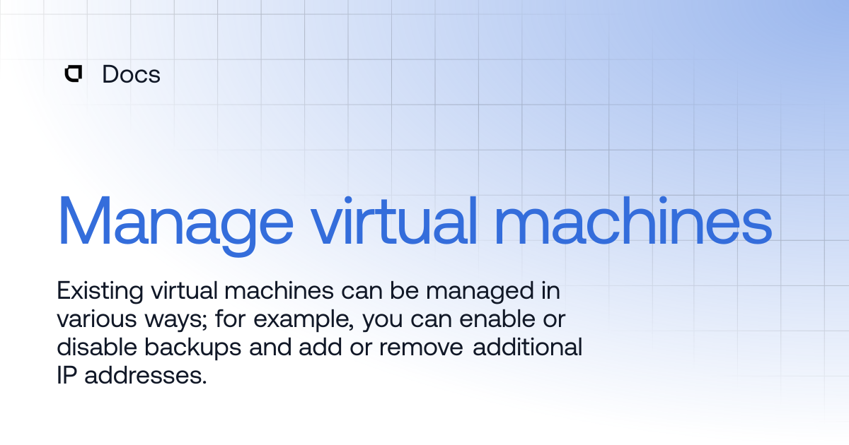 Manage virtual machines | Products | Docs