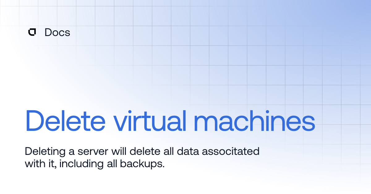 Delete virtual machines | Products | Docs