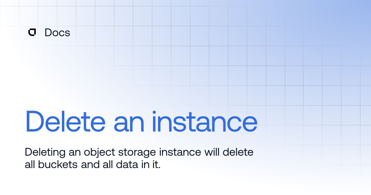 Delete an instance | Products | Docs