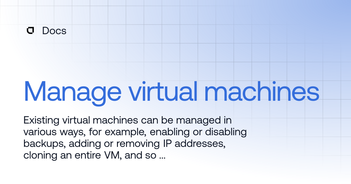 Manage virtual machines | Products | Docs