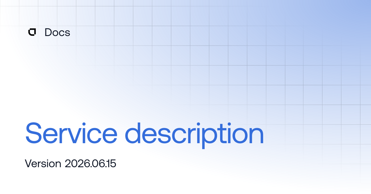 Service description | Products | Docs