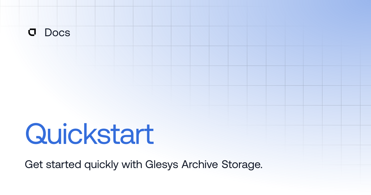 Quickstart | Products | Docs