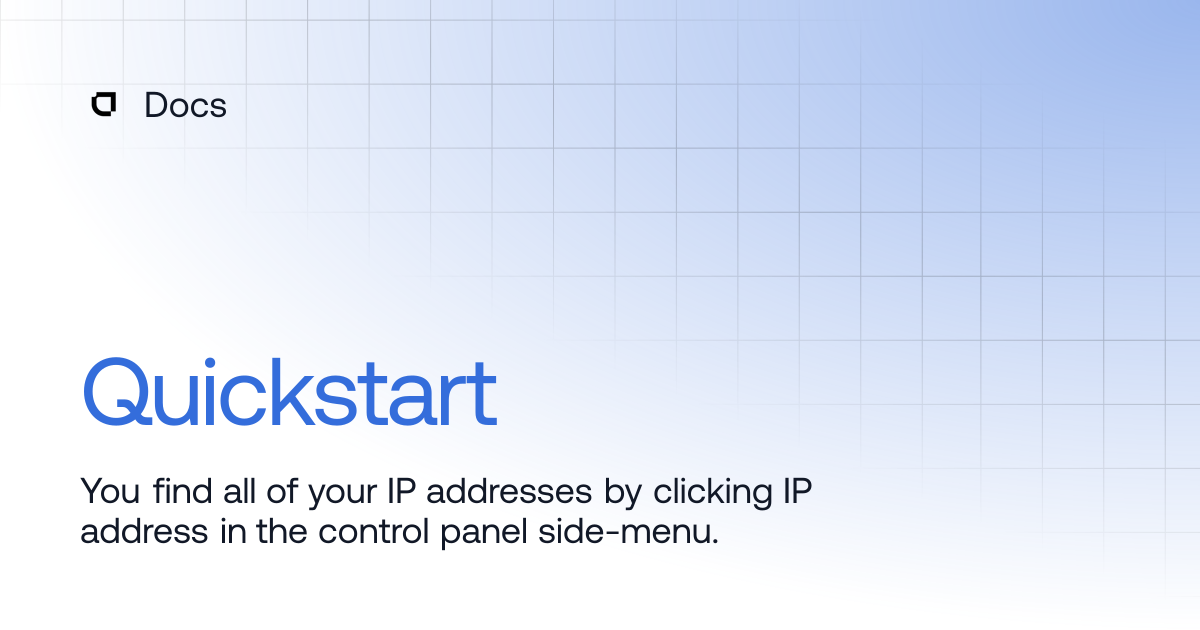 Quickstart | Products | Docs